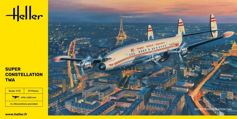 Load image into Gallery viewer, Heller 1/72 Lockheed L-1049 Super Constellation TWA - Kit