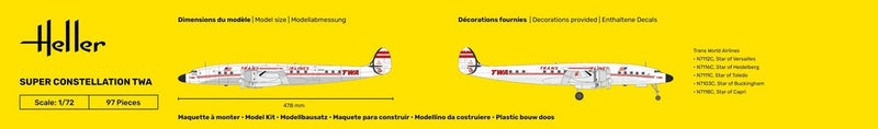 Load image into Gallery viewer, Heller 1/72 Lockheed L-1049 Super Constellation TWA - Kit