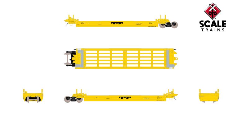 Chargez l'image dans la visionneuse de la galerie, ScaleTrains Rivet Counter HO Pullman-Standard Trinity Backpacker Well Car Set (5), Trailer Train/As-Delivered