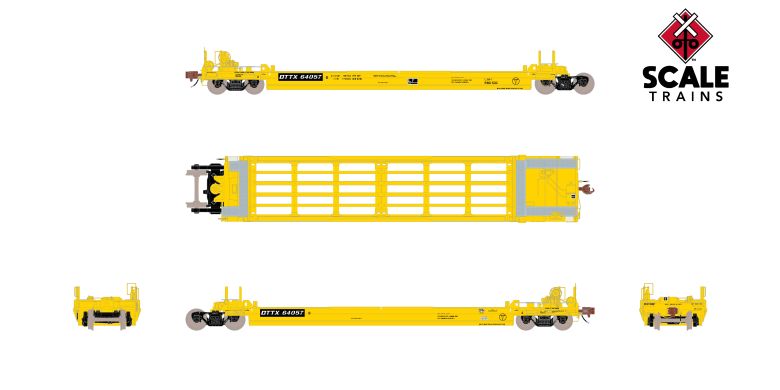 Chargez l'image dans la visionneuse de la galerie, ScaleTrains Rivet Counter HO Pullman-Standard Trinity Backpacker Well Car Set (5), Trailer Train/As-Delivered
