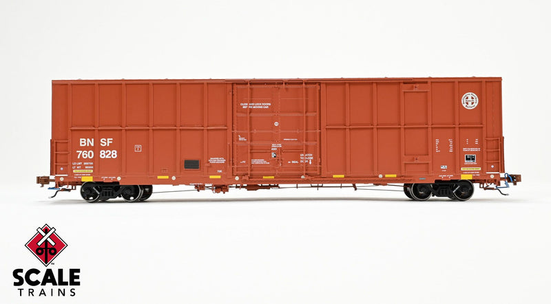 Chargez l'image dans la visionneuse de la galerie, ScaleTrains Rivet Counter HO Trinity 60' 7500 8' Double-Plug-Door High-Cube Boxcar - BNSF (Patched)
