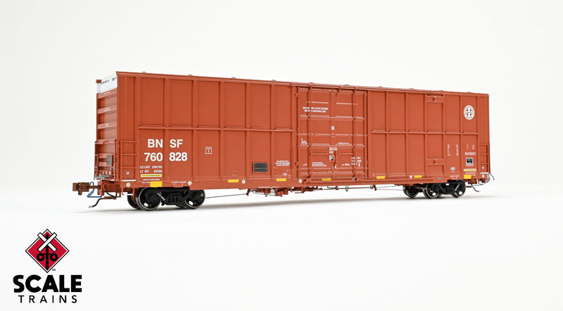 Chargez l'image dans la visionneuse de la galerie, ScaleTrains Rivet Counter HO Trinity 60' 7500 8' Double-Plug-Door High-Cube Boxcar - BNSF (Patched)