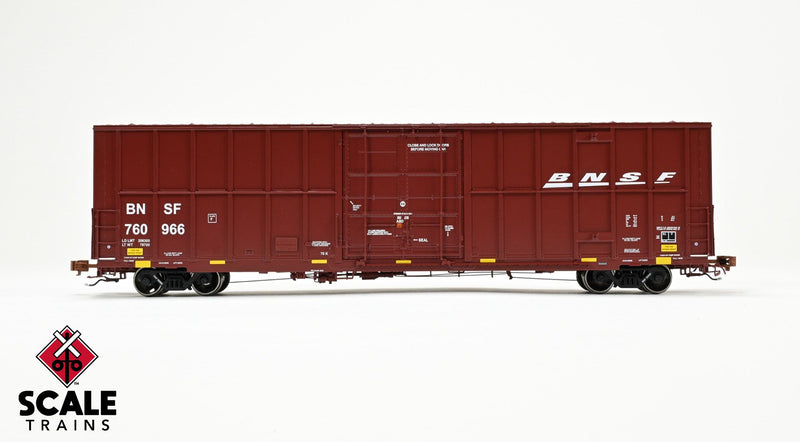 Chargez l'image dans la visionneuse de la galerie, ScaleTrains Rivet Counter HO Trinity 60' 7500 8' Double-Plug-Door High-Cube Boxcar - BNSF #760966