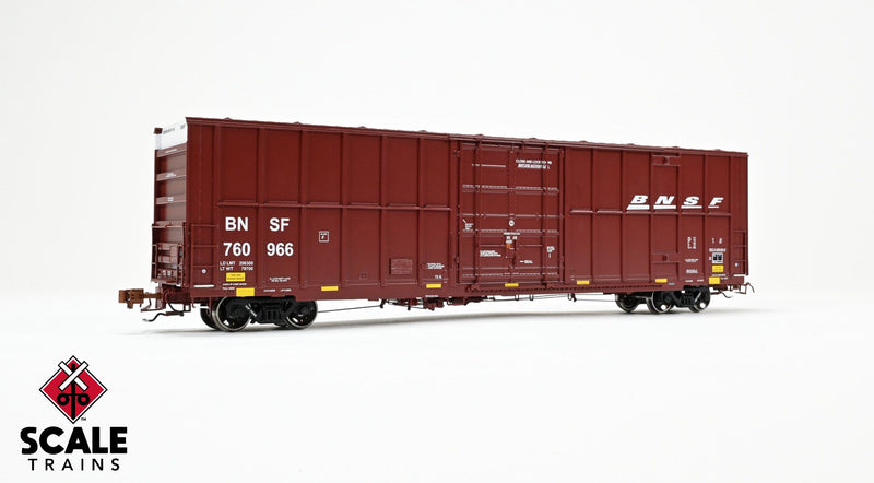 Chargez l'image dans la visionneuse de la galerie, ScaleTrains Rivet Counter HO Trinity 60' 7500 8' Double-Plug-Door High-Cube Boxcar - BNSF #760966