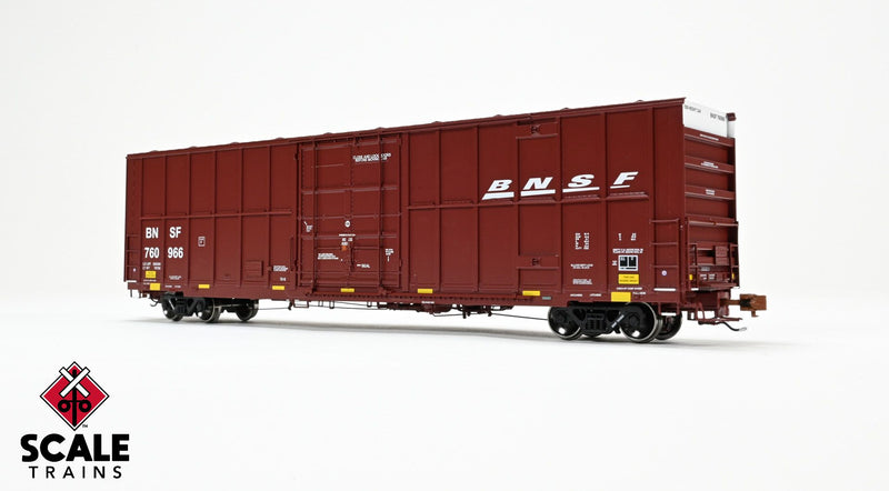 Chargez l'image dans la visionneuse de la galerie, ScaleTrains Rivet Counter HO Trinity 60' 7500 8' Double-Plug-Door High-Cube Boxcar - BNSF #760966