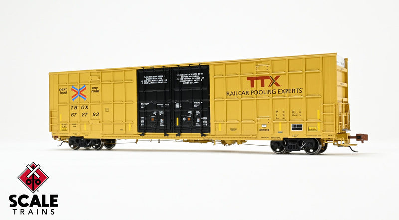 Chargez l'image dans la visionneuse de la galerie, ScaleTrains Rivet Counter HO Trinity 60' 7500 8' Double-Plug-Door High-Cube Boxcar - TTX