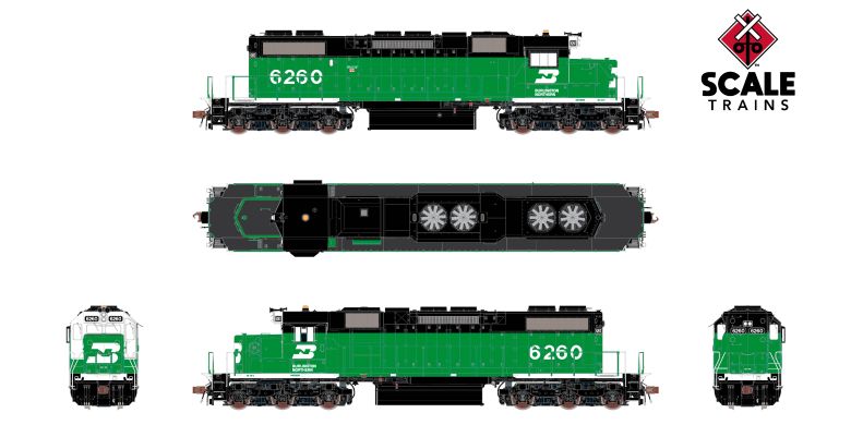 Chargez l'image dans la visionneuse de la galerie, ScaleTrains Rivet Counter HO Scale EMD SD38-2, Burlington Northern/White Face/Beacon