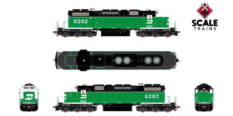 Chargez l'image dans la visionneuse de la galerie, ScaleTrains Rivet Counter HO Scale EMD SD38-2, Burlington Northern/White Face/Beacon