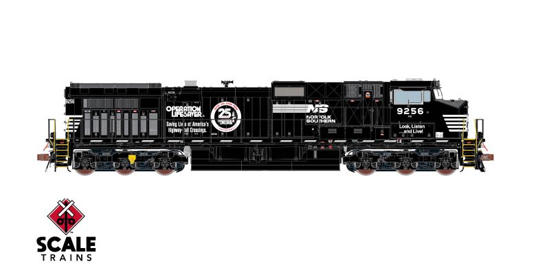 Chargez l'image dans la visionneuse de la galerie, ScaleTrains Rivet Counter HO GE DASH 9-44CW w/DCC & Sound - Norfolk Southern/Operation Lifesaver
