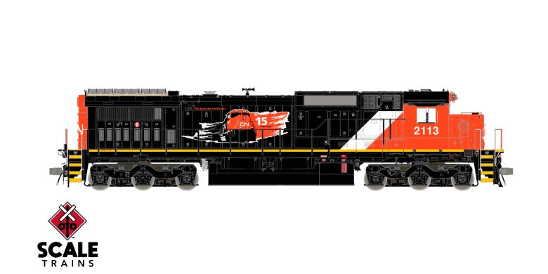 Chargez l'image dans la visionneuse de la galerie, ScaleTrains Rivet Counter HO – Locomotive GE Dash 8-40C DCC et son – Canadien National (15 ans, avec lumière DPU)