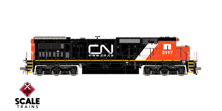 Chargez l'image dans la visionneuse de la galerie, ScaleTrains Rivet Counter HO – Locomotive GE Dash 8-40C DCC et son – Canadien National (avec lumière DPU)
