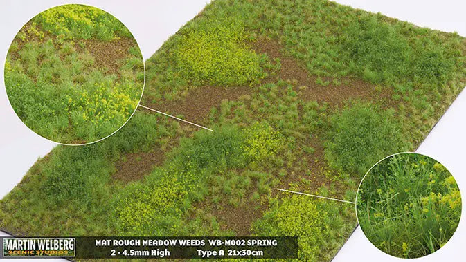 Chargez l'image dans la visionneuse de la galerie, Martin Welberg – Tapis de prairie sauvage (Rough Meadow) – Printemps – type A (Spring) / Avec mauvaises herbes (Weeds) (440-M002)