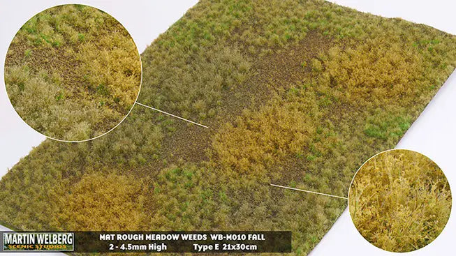 Chargez l'image dans la visionneuse de la galerie, Martin Welberg – Tapis de prairie sauvage (Rough Meadow) – Automne – type E (Fall) / Avec mauvaises herbes (Weeds) (440-M010)
