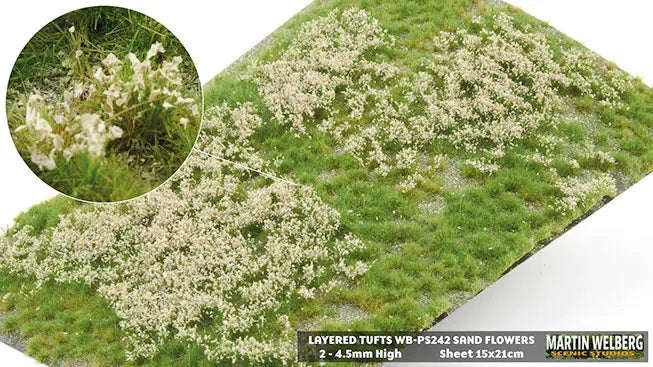 Chargez l'image dans la visionneuse de la galerie, Martin Welberg – Touffes d'herbe étagées fleuries (Layered Tufts with Flowers) – 2-4,5 mm / Sable (Sand) (440-PS242)