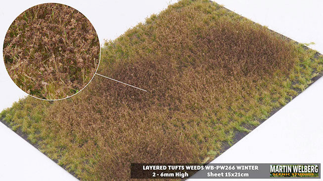 Load image into Gallery viewer, Martin Welberg – Touffes d'herbe étagées avec mauvaises herbes (Layered Tufts with Weeds) – 2-6 mm / Hiver (Winter) (440-PW266)