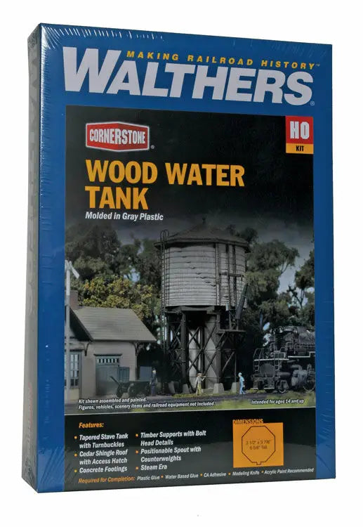 Walthers Cornerstone HO Wood Water Tank - Kit