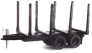 Custom Finishing HO Logging Trailer (Unpainted Metal Kit) - Tag-Along 2-Axle Type