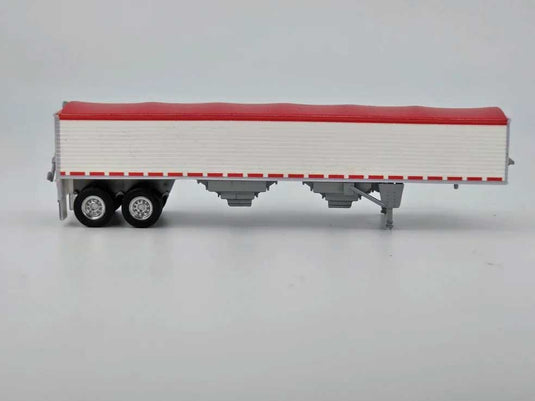 HO Logistics Replicas 39' Covered Grain Trailer - White with Red Tarp