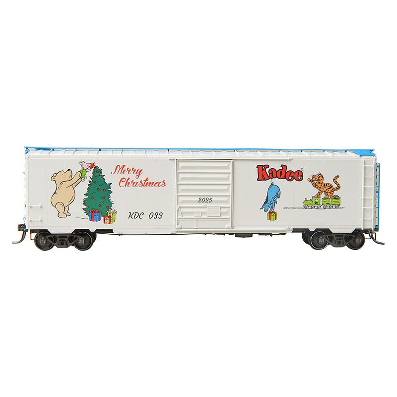 Load image into Gallery viewer, Kadee HO 50&#39; PS-1 Boxcar - Winnie-the-Pooh and Friends 2025 Christmas Car - Blue KDC #033
