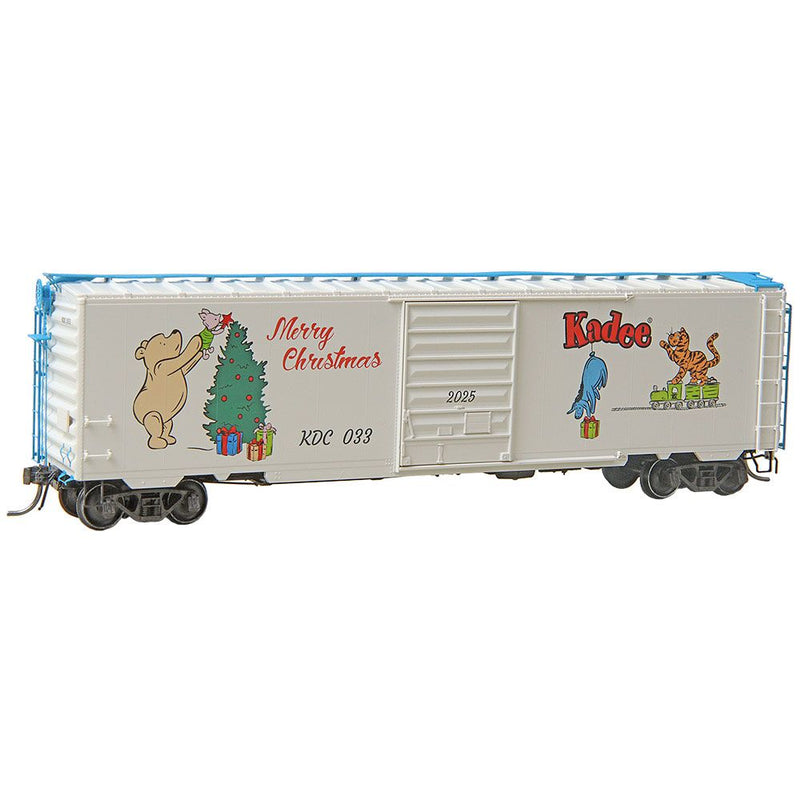 Load image into Gallery viewer, Kadee HO 50&#39; PS-1 Boxcar - Winnie-the-Pooh and Friends 2025 Christmas Car - Blue KDC #033
