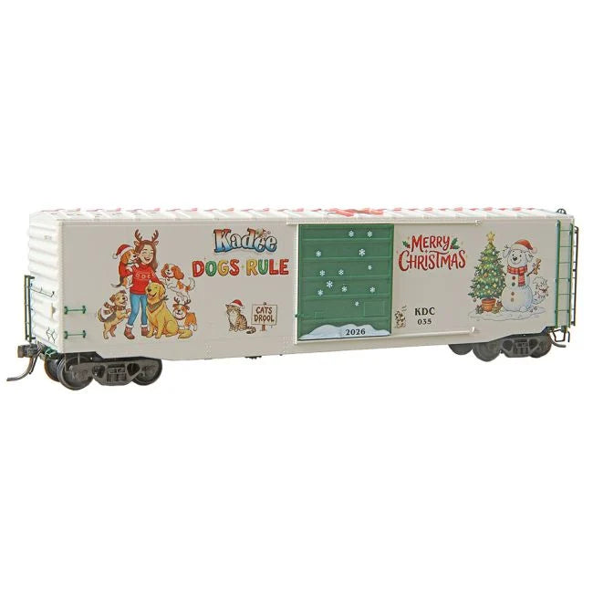 Load image into Gallery viewer, Kadee HO – 50' PS-1 Boxcar – Dogs &amp; Cats 2026 Christmas Car (KDC #035)
