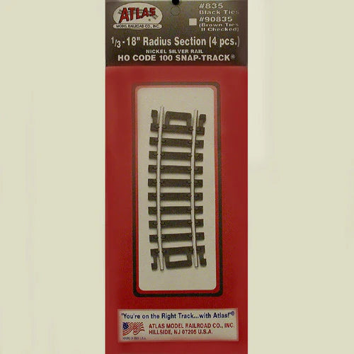 Chargez l&#39;image dans la visionneuse de la galerie, Atlas HO Code 100 1/3-18&quot; Radius curved track 4pcs
