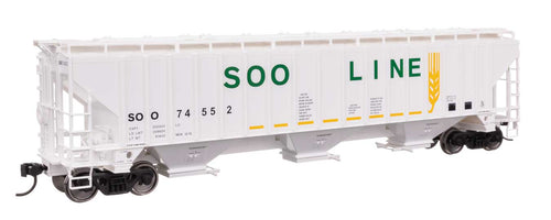 Walthers Mainline HO 57' Trinity 4750 3-Bay Covered Hopper - Soo Line