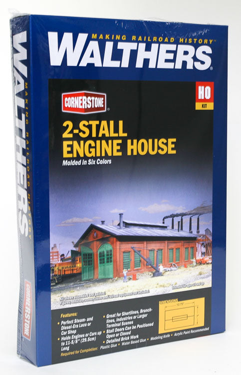 Walthers Cornerstone HO 2-Stall Enginehouse - Kit