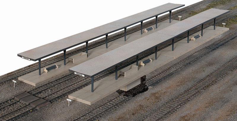 Load image into Gallery viewer, Walthers Cornerstone HO Butterfly Style Station Platform Shelter - Kit - pkg(4)
