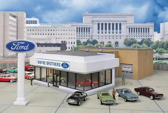 Walthers Cornerstone HO Wayne Bros. Ford Dealership - Kit