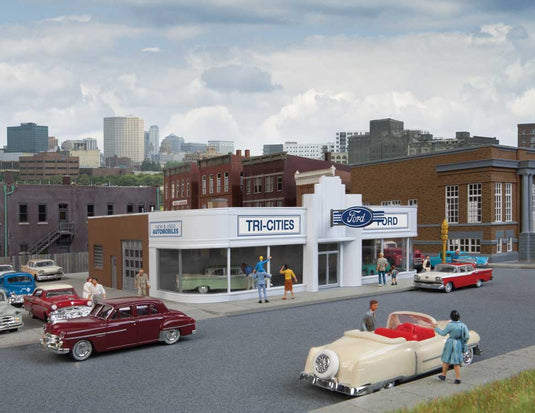 Walthers Cornerstone HO Vintage Ford Auto Dealer - Kit