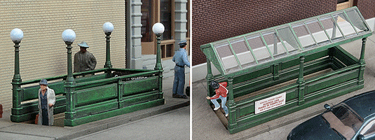Walthers Cornerstone HO Subway Entrance - Kit - Builds 2 Complete Models