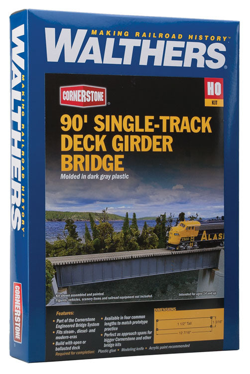 Walthers Cornerstone HO 90' Single Track Deck Girder Bridge - Kit