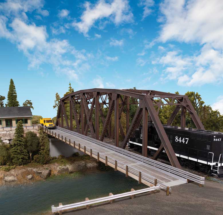 Load image into Gallery viewer, Walthers Cornerstone HO Truss Railroad Bridge with Roadway - Kit
