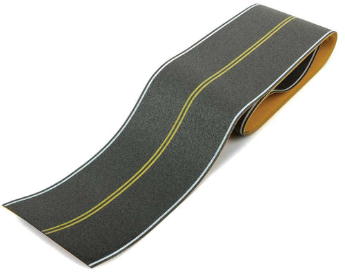 Walthers SceneMaster HO Flexible Self-Adhesive Paved Roadway - Vintage and Modern No Passing Zone (double yellow centerline, white edge marking