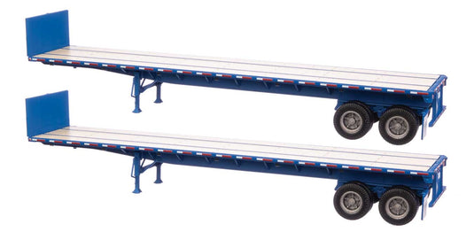 Walthers SceneMaster HO 40' Flatbed Trailer - 2-Pack - Blue
