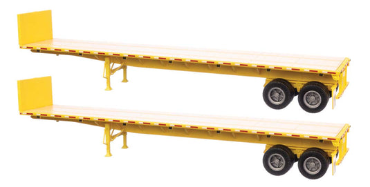 Walthers SceneMaster HO 40' Flatbed Trailer - 2-Pack - Yellow
