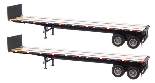 Walthers SceneMaster HO 40' Flatbed Trailer - 2-Pack - Black