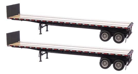 Walthers SceneMaster HO 40' Flatbed Trailer - 2-Pack - Black