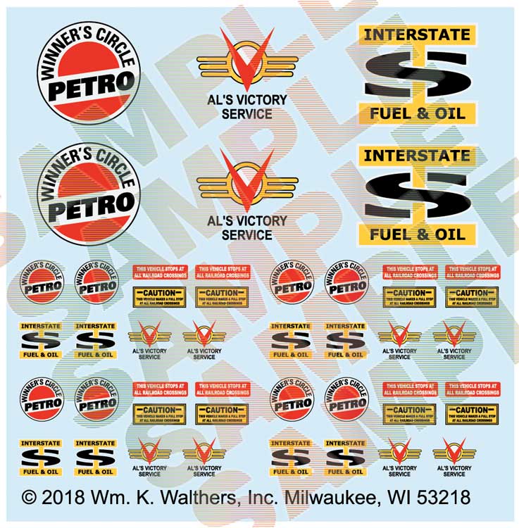 Load image into Gallery viewer, Walthers SceneMaster HO International 7600 Tank Truck w/Trailer - Al's Victory Service, Interstate Oil &amp; Winner's Circle decal
