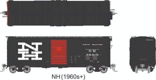 Rapido Trains HO – Wagon couvert 1937 AAR 40 pi – New Haven