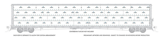 Rapido Trains HO scale 73' Centerbeam Lumber Load