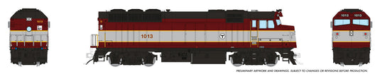 Rapido HO F40PH MBTA marron et argent