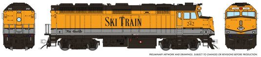 Rapido Trains HO – EMD F40PH Ski Train de Denver nº 242