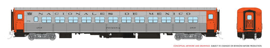 Rapido Trains HO – Voiture-coach RT-85 Mexico Coach, Nacionales de México