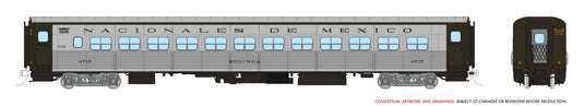 Rapido Trains HO – Voiture-coach RT-85 Mexico Coach Segunda, Nacionales de México