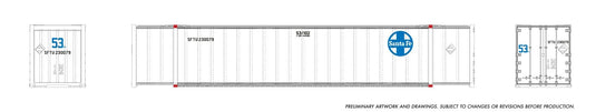Rapido Trains HO – Conteneur high-cube 53 pi (lot de 2) : ATSF