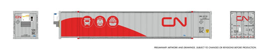 Rapido Trains HO – Conteneur high-cube 53 pi (lot de 2) : CN – livrée Tri-modal