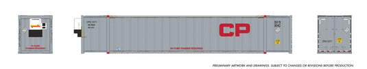 Rapido Trains HO – Conteneur high-cube 53 pi (lot de 2) : CP – gris