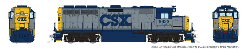 Chargez l'image dans la visionneuse de la galerie, Rapido Trains HO EMD GP40 (DC/DCC/Sound): CSX - YN1
